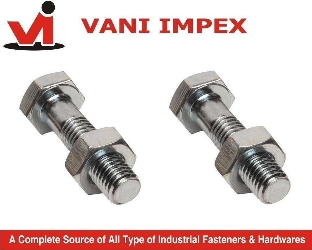 Ms Bolts Nuts And Washers - Mild Steel, M 6 To M 24 Dia, Length 10mm To 300mm, Blue White Color | Trivelant Zinc Plated, Salt Spray Tested, High Resistance To Rust