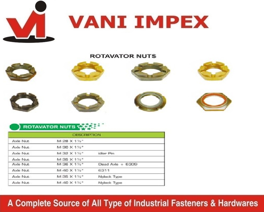 Rotavator Castle Nut - Premium Steel Alloy, Durable Design , Optimal Compatibility With Agricultural Machinery