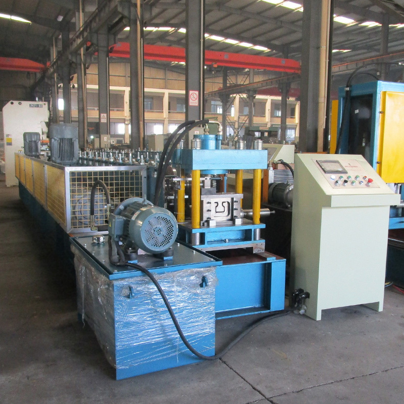 Storage Shelf Roll Forming Machine - Gi/black Steel Coils, 12m X 1.7m X 2.65m, Blue - 18m/min Speed, Automatic Plc Control, 3-year Guarantee