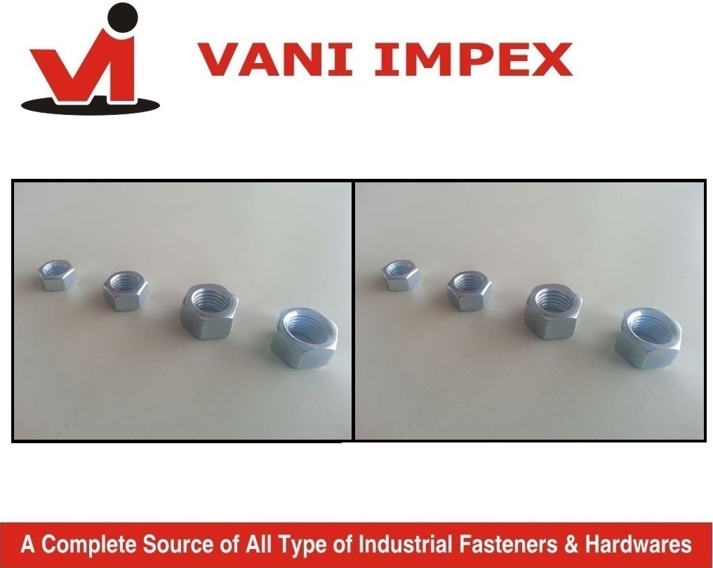 Hex Nuts - Mild Steel, M6 To M56, Black Finish | Standard Din 934, Various Thread Types, Packaging In Boxes And Bags, Grade 4.8