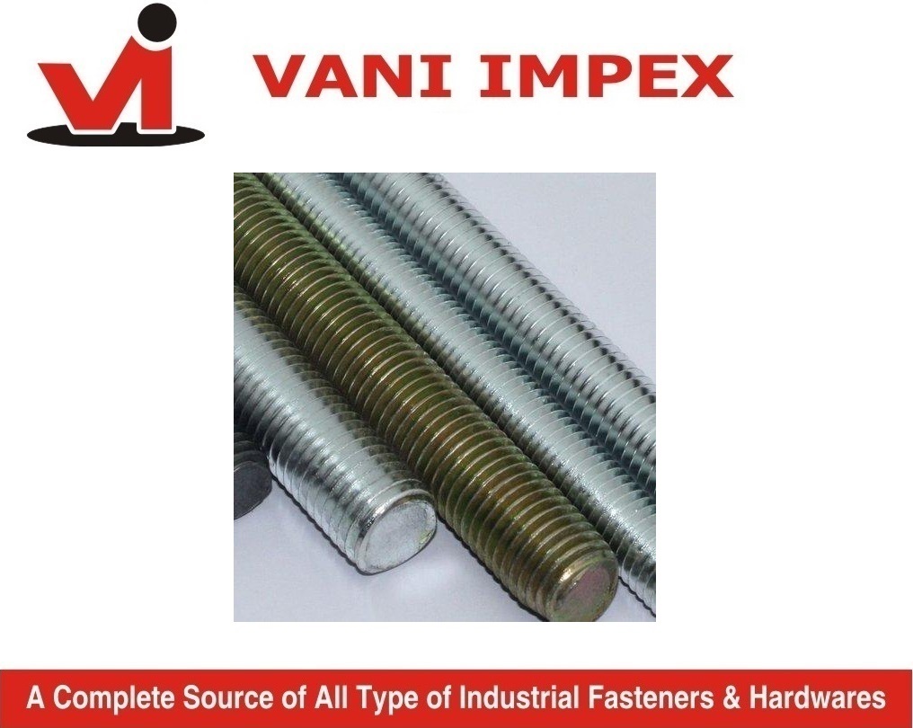 Threaded Rods - Steel, Dia 6mm - 45mm, Lengths Up To 12 Feet | Corrosion Resistant, Galvanized Finish, High Tensile Strength, Grades 4.6, 5.6, 8.8