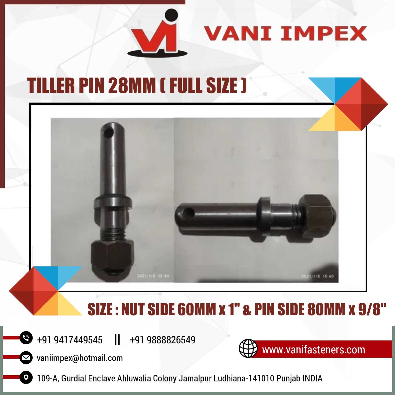 Tiller Pin 28 X 32
