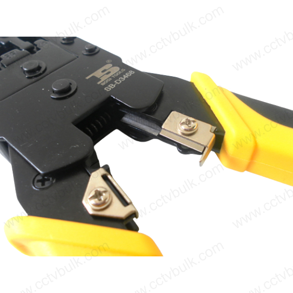 Bosi Rj45 Crimping Tool Professional - High Quality Steel Plate, Tpr Plastic Handle , Ratchet Device For Efficient Crimping Of Reticle And Phone Line Terminals