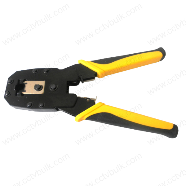 Bosi Rj45 Crimping Tool Professional - High Quality Steel Plate, Tpr Plastic Handle , Ratchet Device For Efficient Crimping Of Reticle And Phone Line Terminals