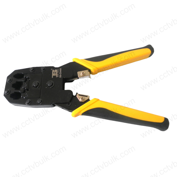Bosi Rj45 Crimping Tool Professional - High Quality Steel Plate, Tpr Plastic Handle , Ratchet Device For Efficient Crimping Of Reticle And Phone Line Terminals