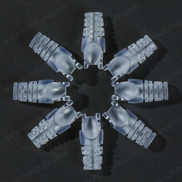 Rj45 Boot Semi Transparent Taiwan 100set - 100% Pvc Material, Compatible With Od 6.5/6.0/5.2/4.5mm Cables, Locking System With Anti-snag Design