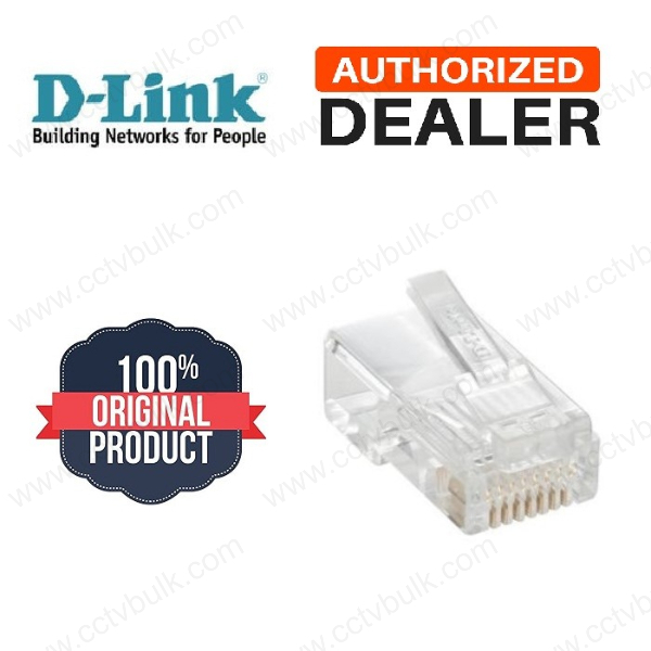 D-link Rj45 Connector Cat5e Utp Original - 100 Pcs Pack, 8p8c Type, Copper Alloy With 03mu Gold Plating, 24-26 Awg Compatible
