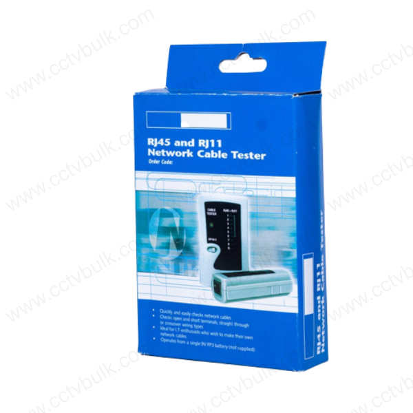 Lan Cable Tester Rj45 Regular - Total Size: 105x100x28mm, Main Tester: 105x67x28mm, Remote Tester: 105x28x28mm, Operates With 9v Battery (Not Included)