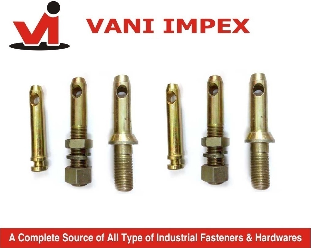 Tiller Pin - Mild Steel, Yellow, Forged Type | Durable Finish, High Tolerance Level, Application For Tractor Trolley Connection