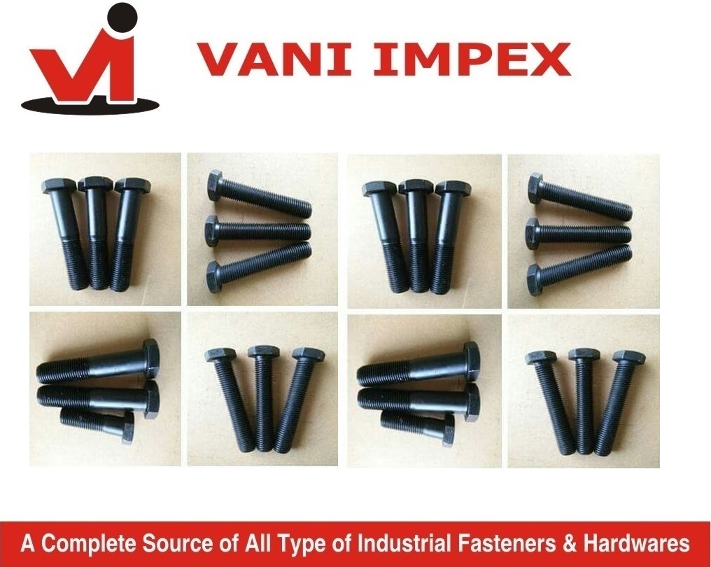 Rust Proof High Tensile Bolts - Imported Or Vi, Size M6 To M24 | Hex Head, Corrosion Resistant, Black Oxide Finish, High Hardness 28-32, Cylindrical Shape