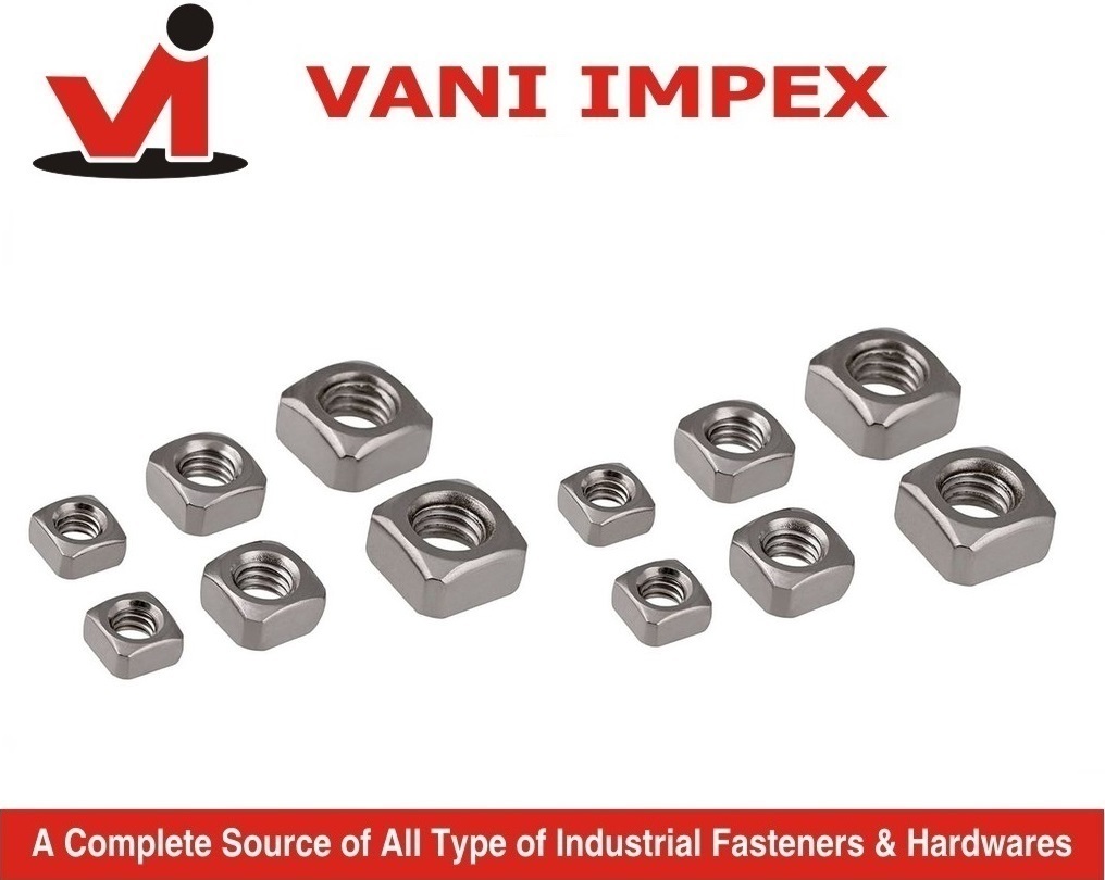 Square Nuts - Carbon Steel, 10mm Size, Zinc Plated Finish | Durable Fastening Solution For Reliability And Versatility
