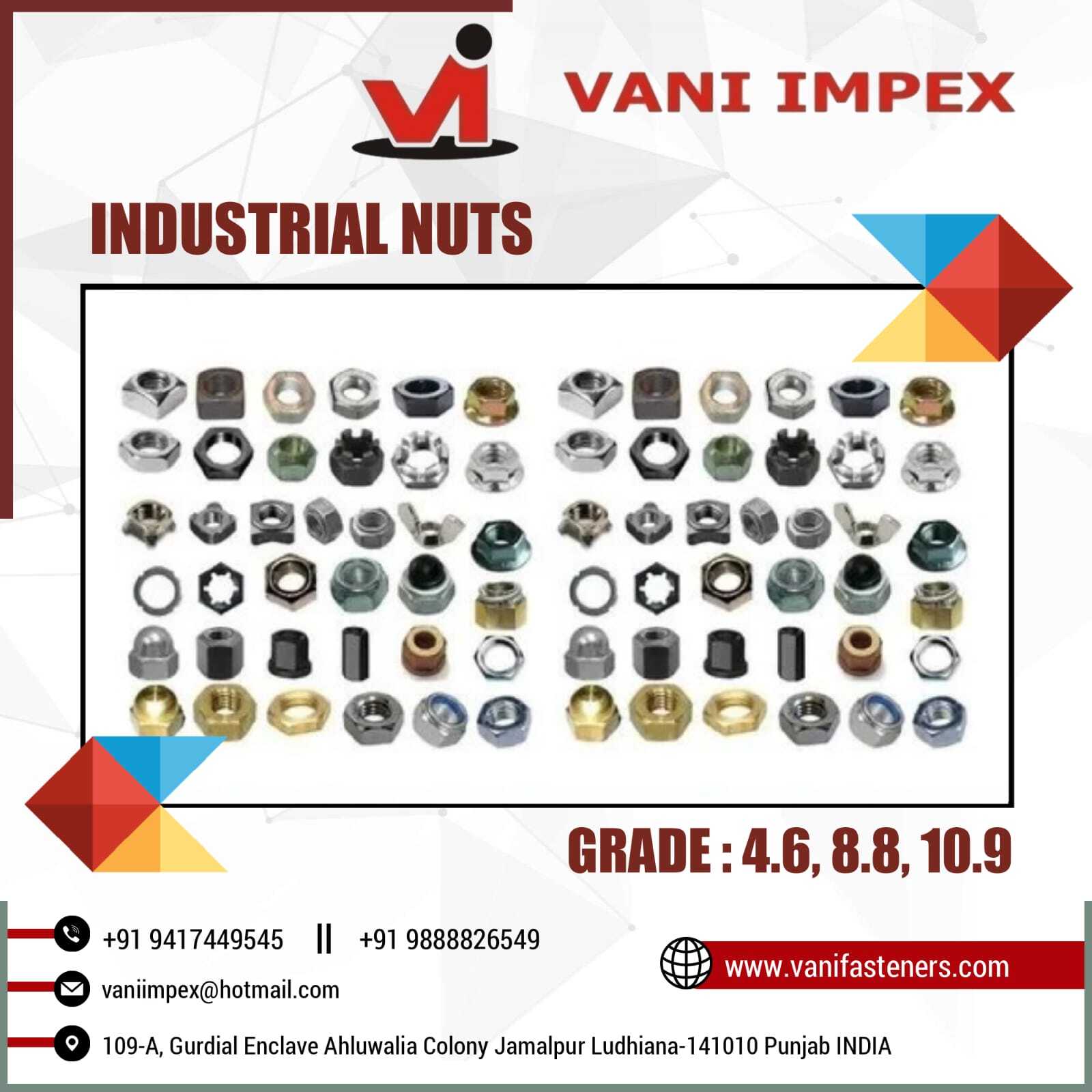 Industrial Nuts - High-grade Steel, Various Sizes Available | Corrosion-resistant, Durable And Reliable Performance