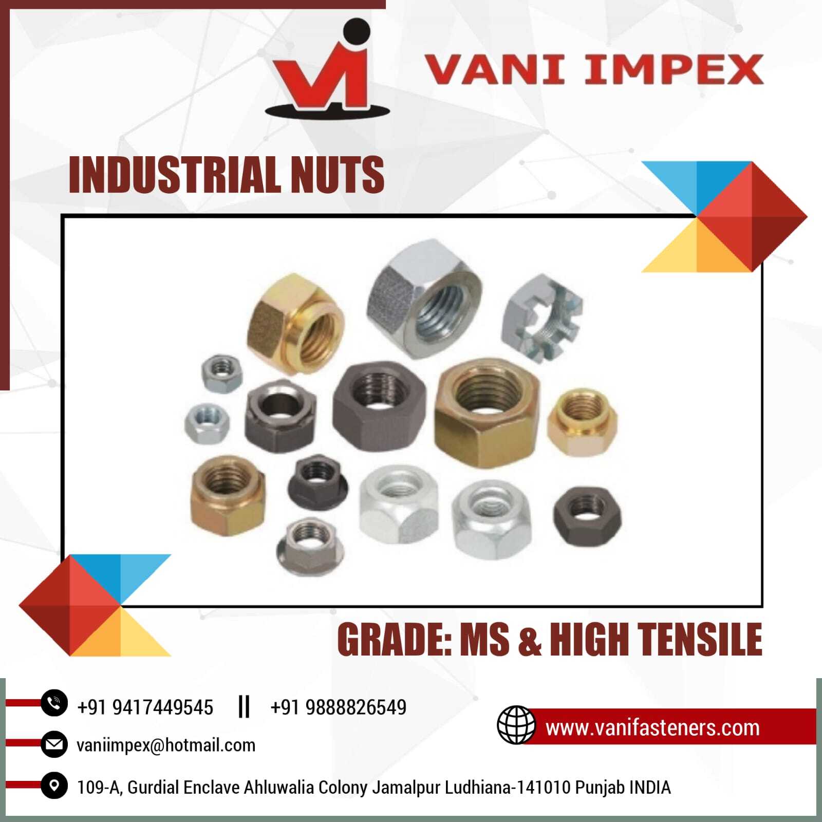Industrial Nuts - High-grade Steel, Various Sizes Available | Corrosion-resistant, Durable And Reliable Performance