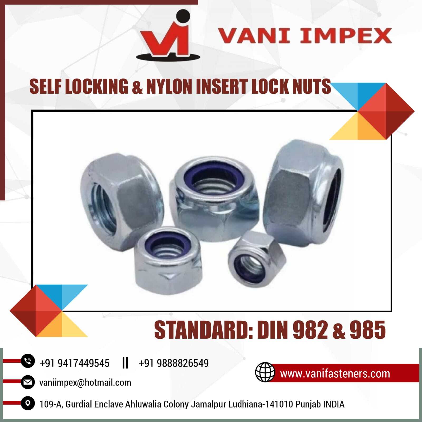 Self Locking Nylon Insert Lock Nuts - Durable Nylon Material, 10mm Size | Vibration Resistant, High Torque Engagement