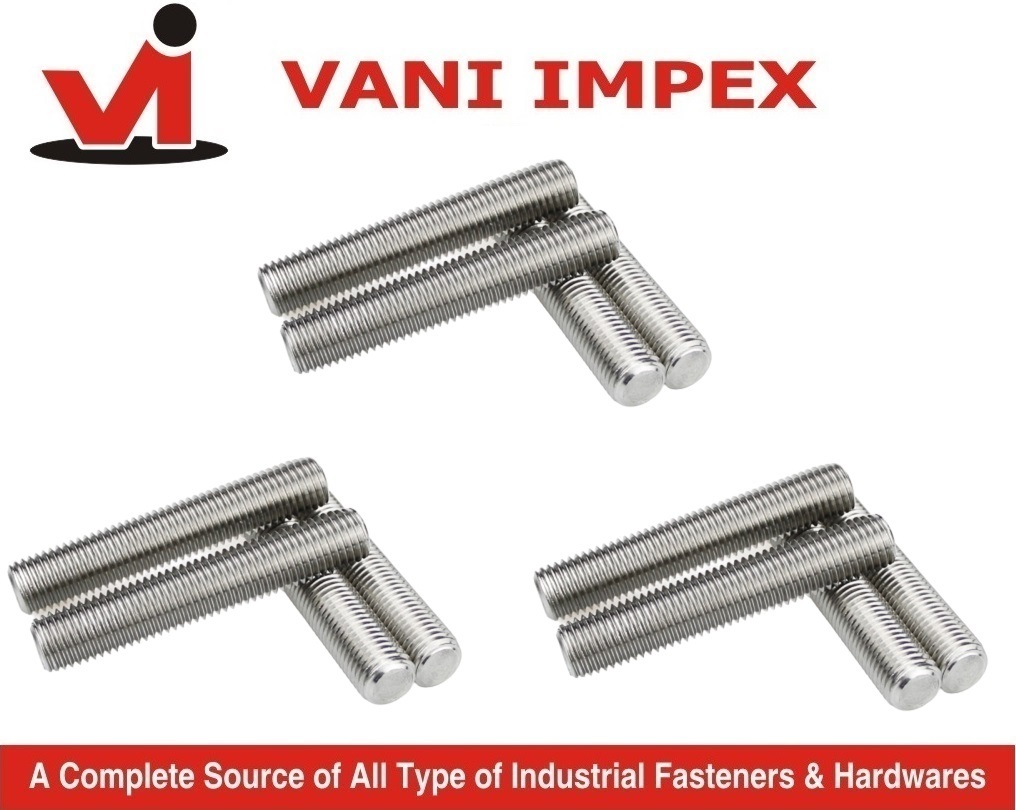 Stainless Steel Studs - M6 To M36, Diameter 1/4" To 1", Ss 304 & Ss 316 | Corrosion Resistant, High Strength, Durable, Easy Installation