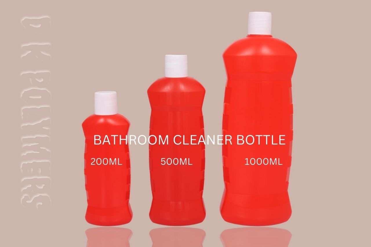 Bathroom Cleaner Bottle 1 Litre - Plastic, 1 Litre Capacity, White Color, Flip Top Cap | Rugged & Durable For Tough Chemical Resistance