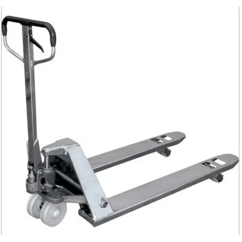 Hand Operated Pallet Truck - New, Silver Finish | 2500 kg Max Lifting Load, Manual Material Handling Equipment
