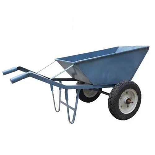 ब्लू डबल व्हीलबारो ट्रॉली