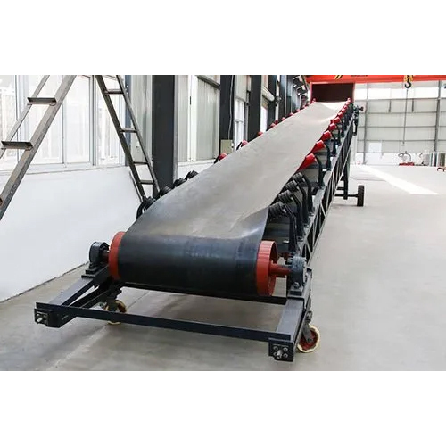 Industrial Trough Belt Conveyor - Mild Steel Structure, Multiple Sizes Available, Black Color | Efficient Material Transport, Superior Traction, Easy Installation