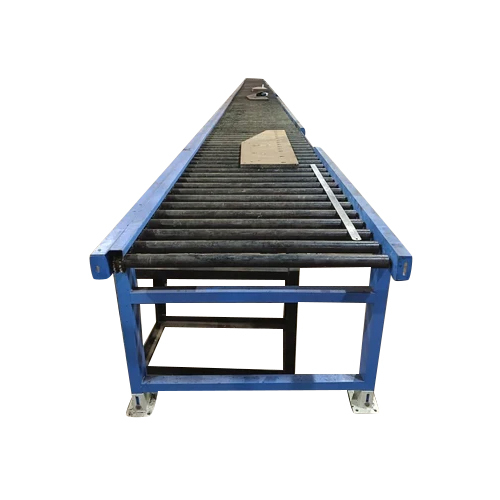 Blue And Black Powered Roller Conveyor