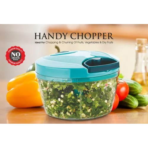 Plastic Hand Chopper - Durable Plastic, Customized Size, Available In Multiple Colors - Easy To Clean, Compact Design, Sharp Blades For Quick Chopping