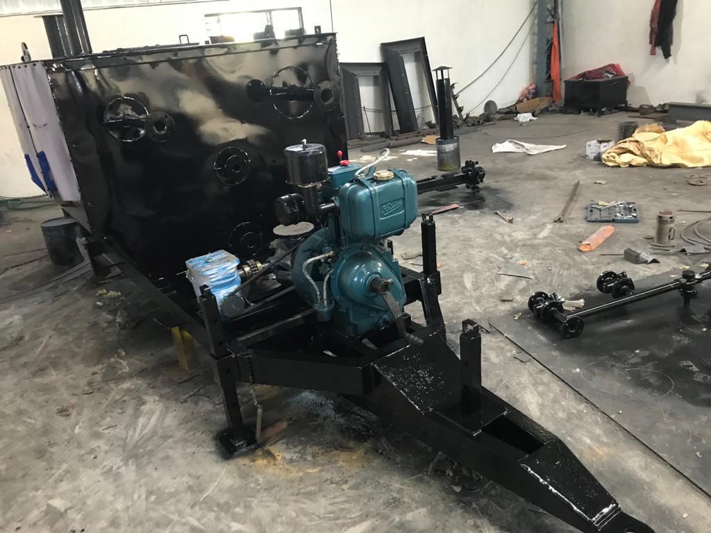 Trolley Mounted Bitumen Sprayer - 3.0 Tons Capacity, 5hp Compressor, 8hp Diesel Engine, New 820 Jk Tyre | Metal Body, Semi-automatic Operation, 1 Year Warranty, Human Machine Interface