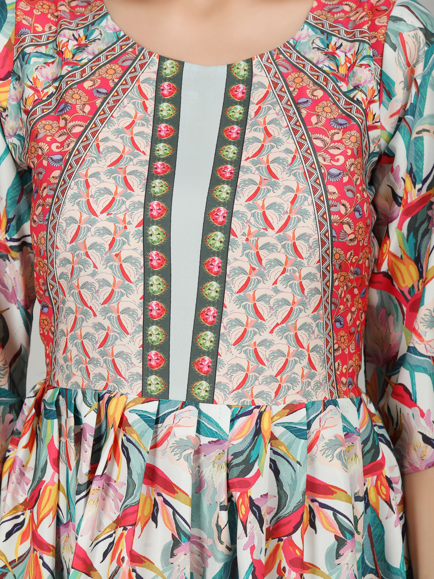 Malti Colour Tunic T3 - Printed 3/4 Sleeve, Customized Sizes (S-xxxl) | Washable, Ideal For Summer And Rainy Seasons