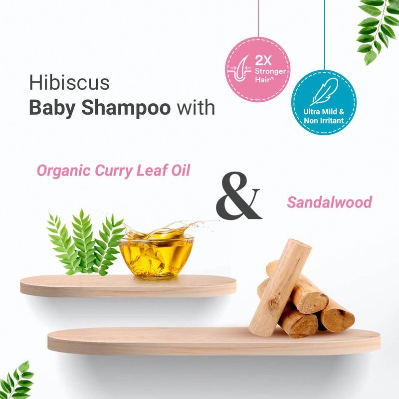 Natural Strengthening Baby Shampoo - Organic Curry Leaf & Hibiscus Extract, Gentle Cleansing For Hair Growth & Cradle Cap Relief
