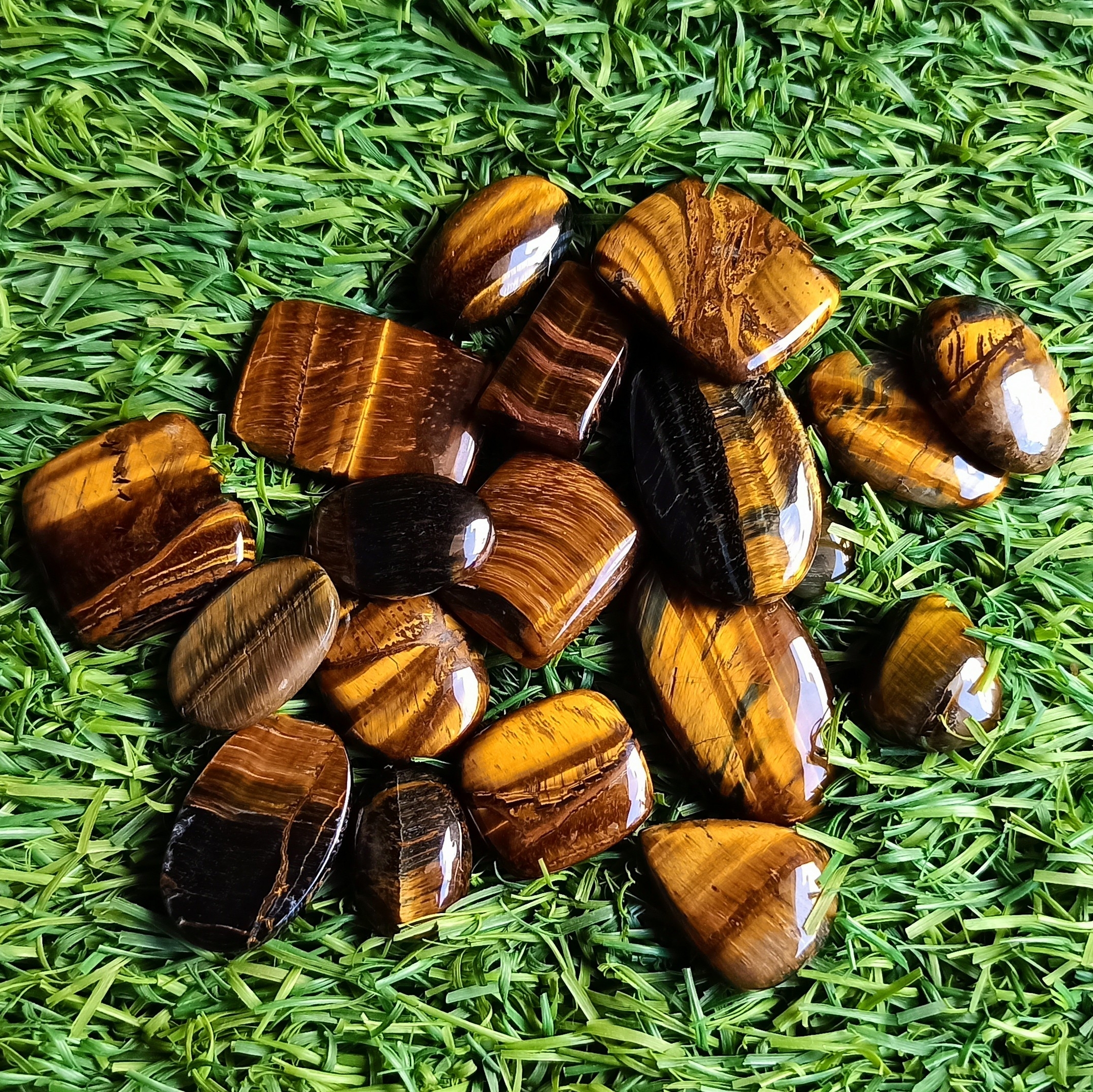 Tiger Eye Cabochon - 15 To 20 Mm Multi Color Natural Gemstones | Top Grade, 18 To 22 Grams Each, Ideal For Jewelry Making And Healing Crystals