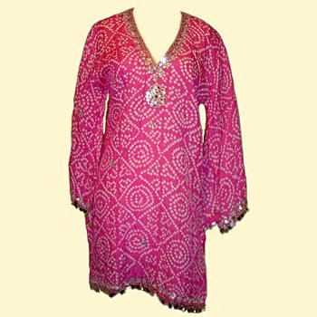 रेशमी बंधेज ट्यूनिक