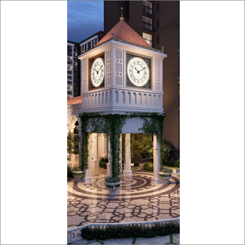 Black N White Gps Outdoor Tower Clocks