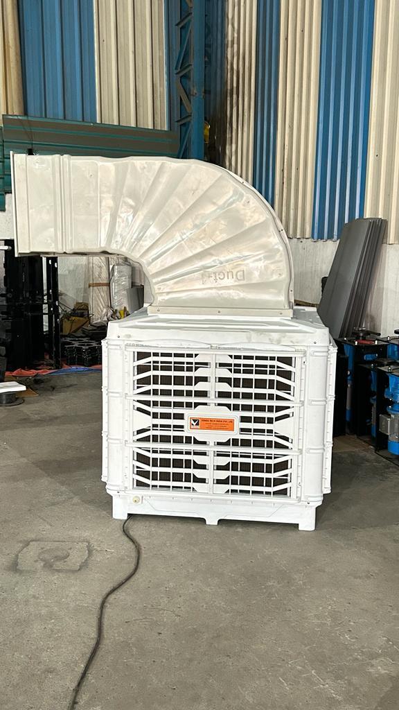 Duct Air Cooler - 1.5 Kw, 35 Liter Water Tank, 1500-2500 Sq.ft Area Coverage, Vertical Fan, White Color, Window Mounted, Ideal For Industrial And Commercial Use
