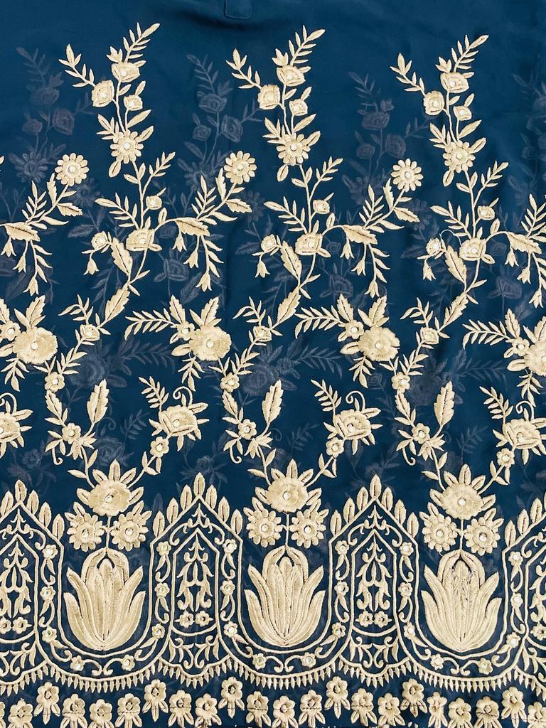 Black Kurti Decoration Material: Stones