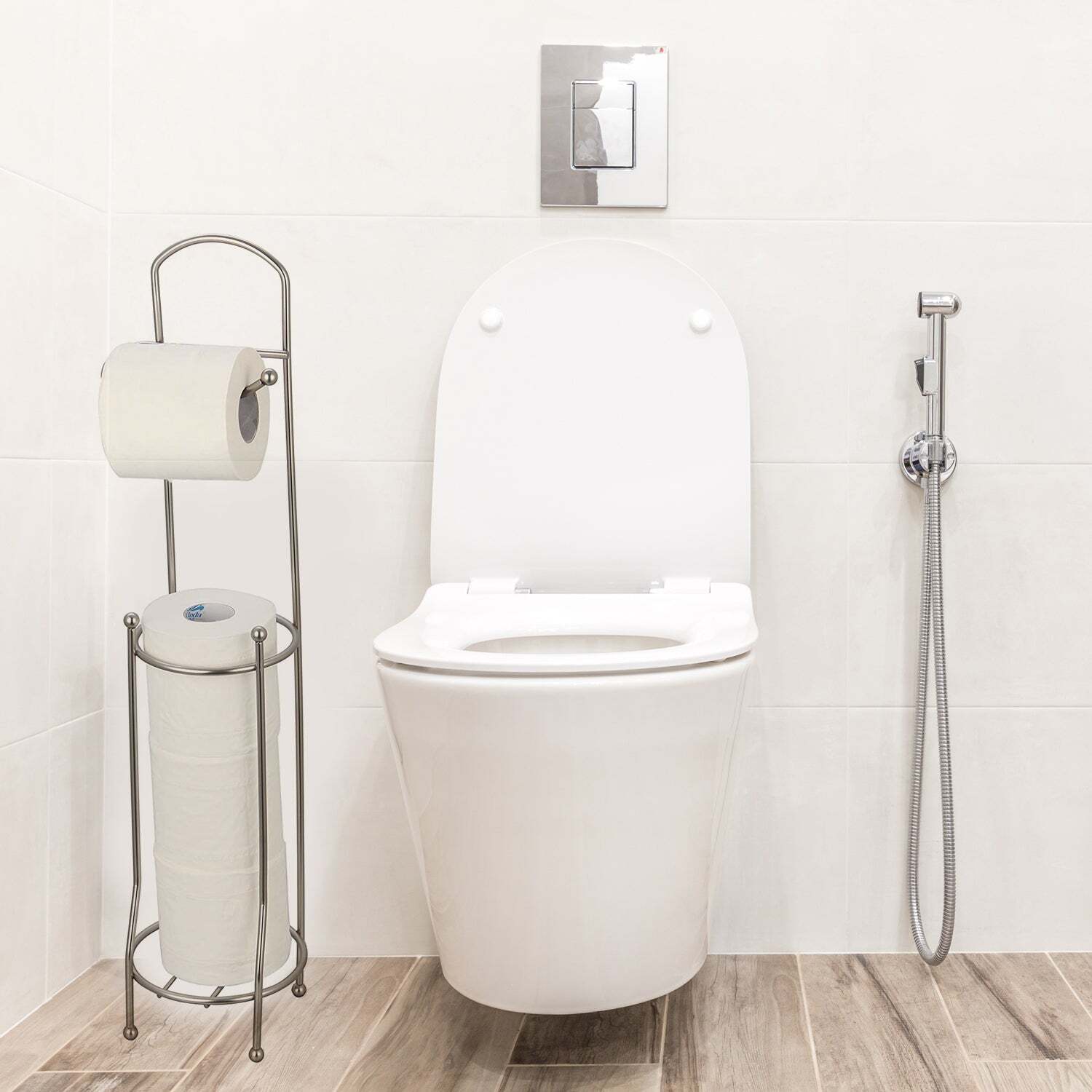 Tissue Roll Stand 63cm - Stainless Steel, 14x14x63 Cm, Silver | High-quality Stand For Toilet & Home Use, Durable Design