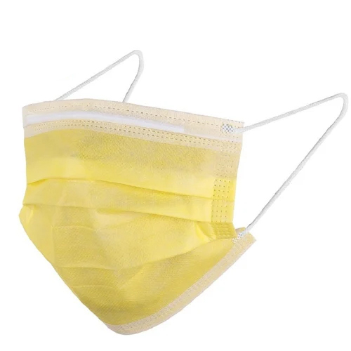 3 Ply Face Mask - Single Use | High Quality, Suitable For All Ages, Bright Yellow Color