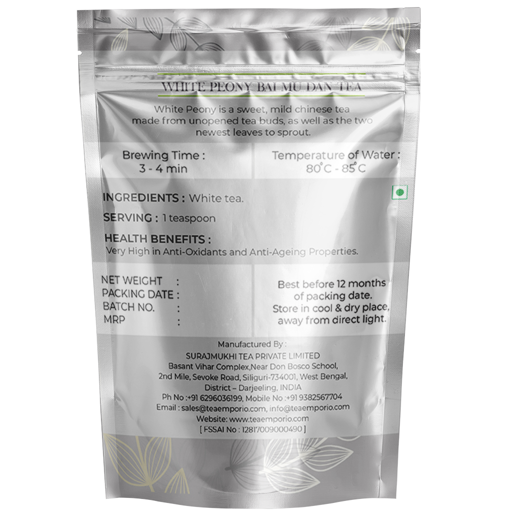 White Peony Bai Mu Dan Tea Shelf Life: 12 Months