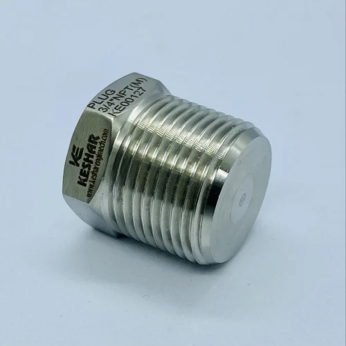 Hex Plug - Stainless Steel, Round Shape | Silver Finish, Durable Design