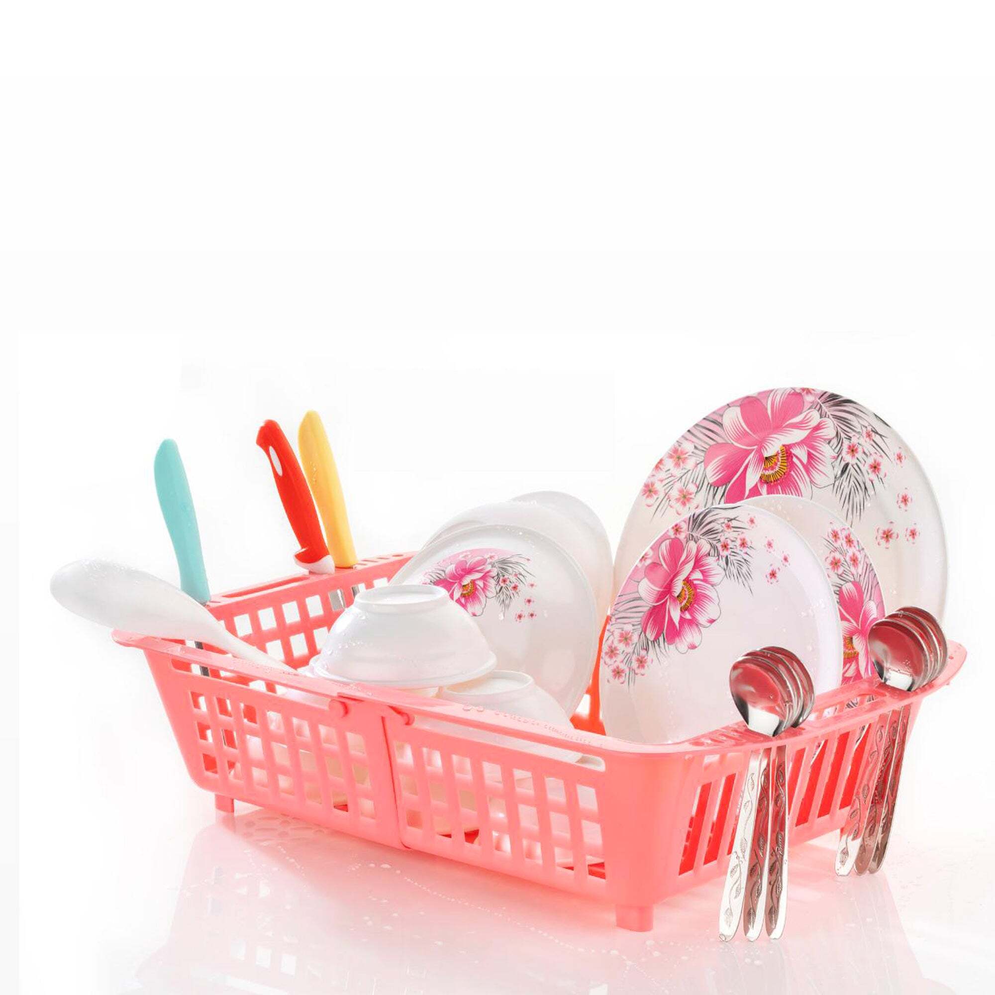 Plastic Adjustable Over Sink Dish Drainer (Multi Coloured) (2263) - Plastic, 34*30*11 Cm, 2.234 Kg, Multi Coloured | Adjustable Design For Efficient Dish Drying