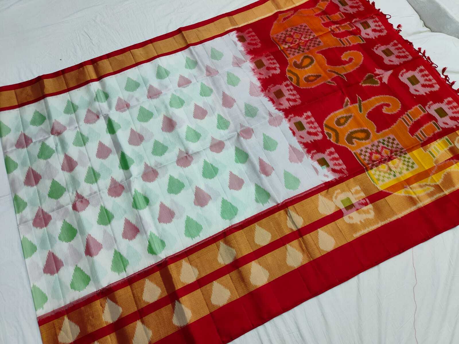 Ikkat Silk Sarees - 5.5m X 1.1m, Pink | Elegant Drape, Handwoven Beauty, Intricate Designs, Luxurious Feel, Soft Silk, Unique Patterns, Vibrant Colors