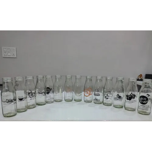 Juice Glass Bottle - Glass Material, Various Sizes Available | Airtight Sealed Lids, Eco-friendly, Reusable For Juice Storage