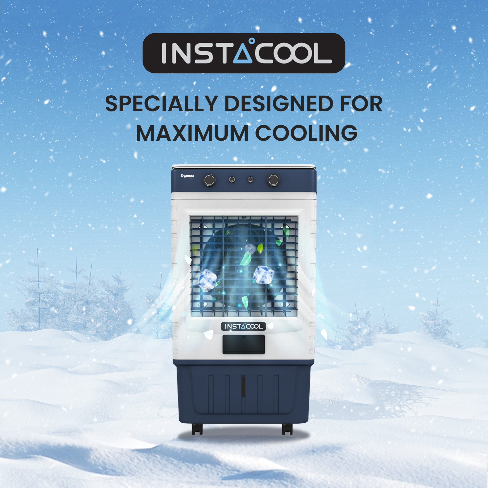 Dyanora 75 L Desert Air Cooler With Instacool Technology (Dy-cl75-01-bu) - Color: Blue-white