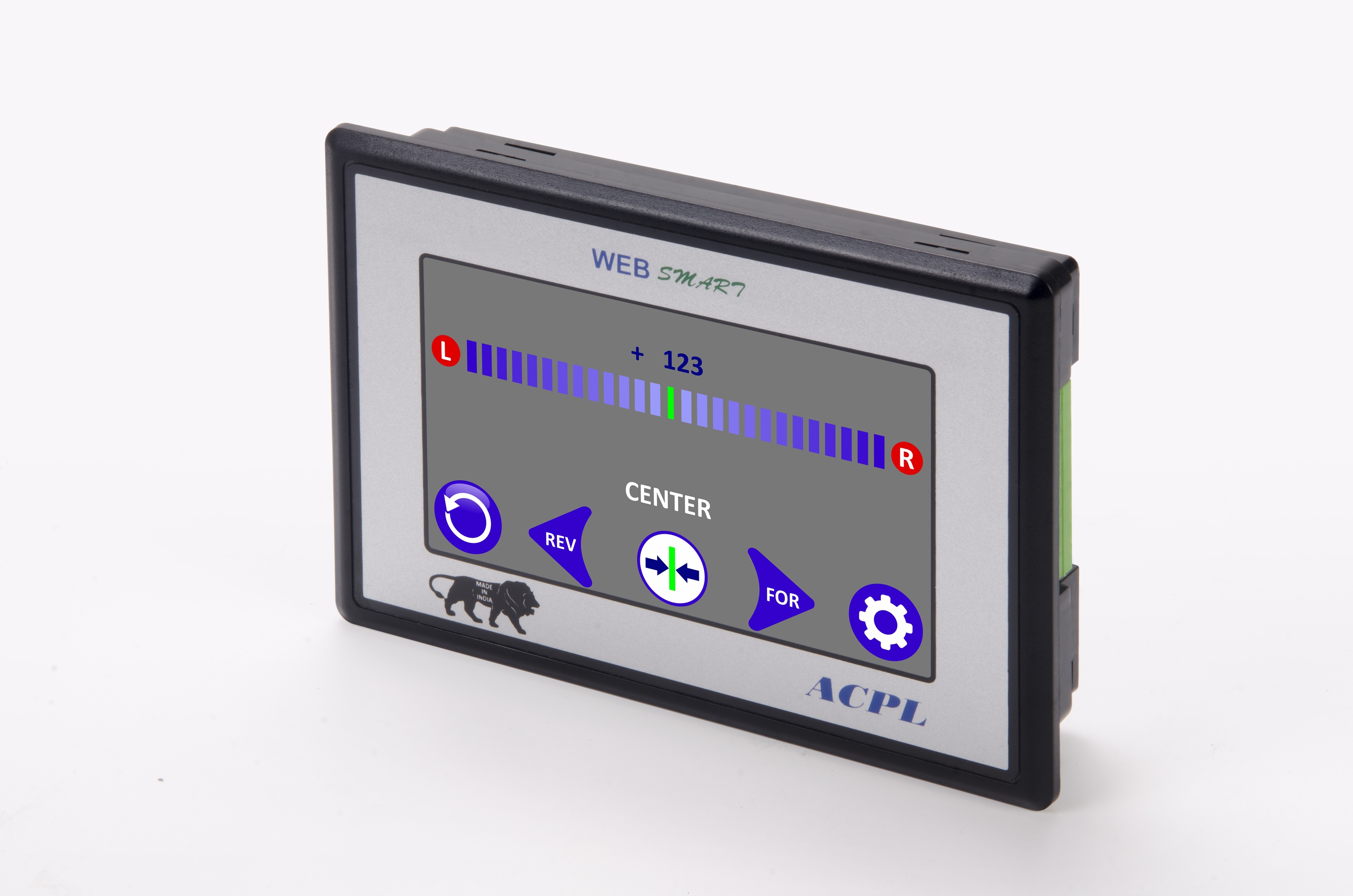 Edge Guide System - 4.3" Size, Black Color | Electric Power Supply, 230v Ac +/- 10%, Designed For Slitting Machines