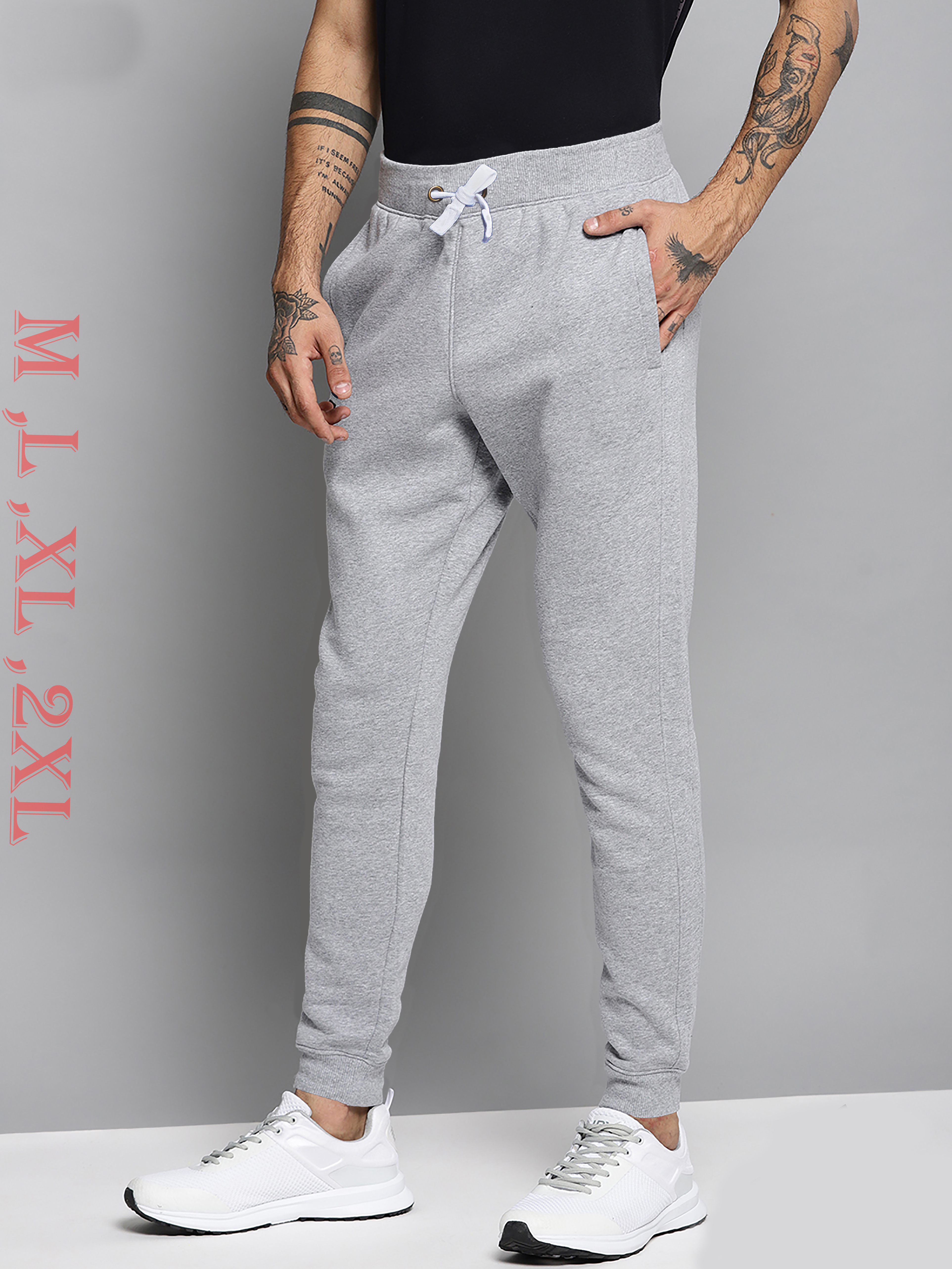 Mens Joggers - 100% Cotton Loop Knit, M-2xl Size Range, Black Color | Breathable, Quick Dry, Trendy Style With Single Zip Pocket