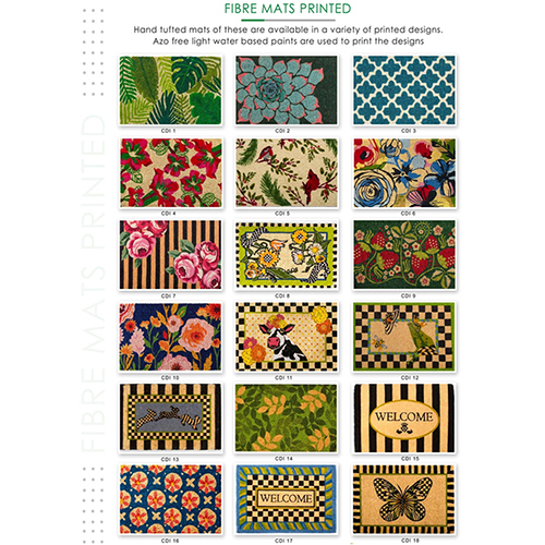 मल्टीकलर 100% कॉयर प्रिंटेड फाइबर मैट