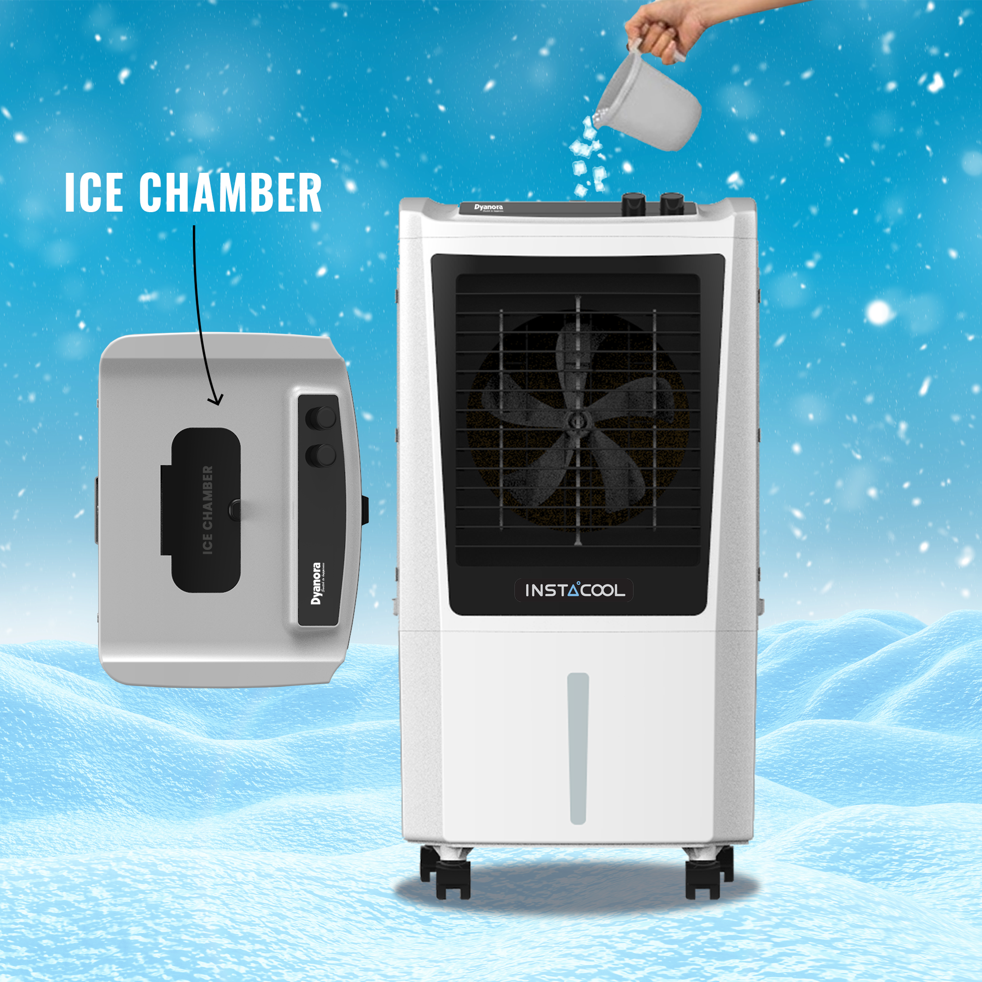 Dyanora 60 L Desert Air Cooler With Instacool Technology (Dy-cl60-01-bw) - Color: White & Black