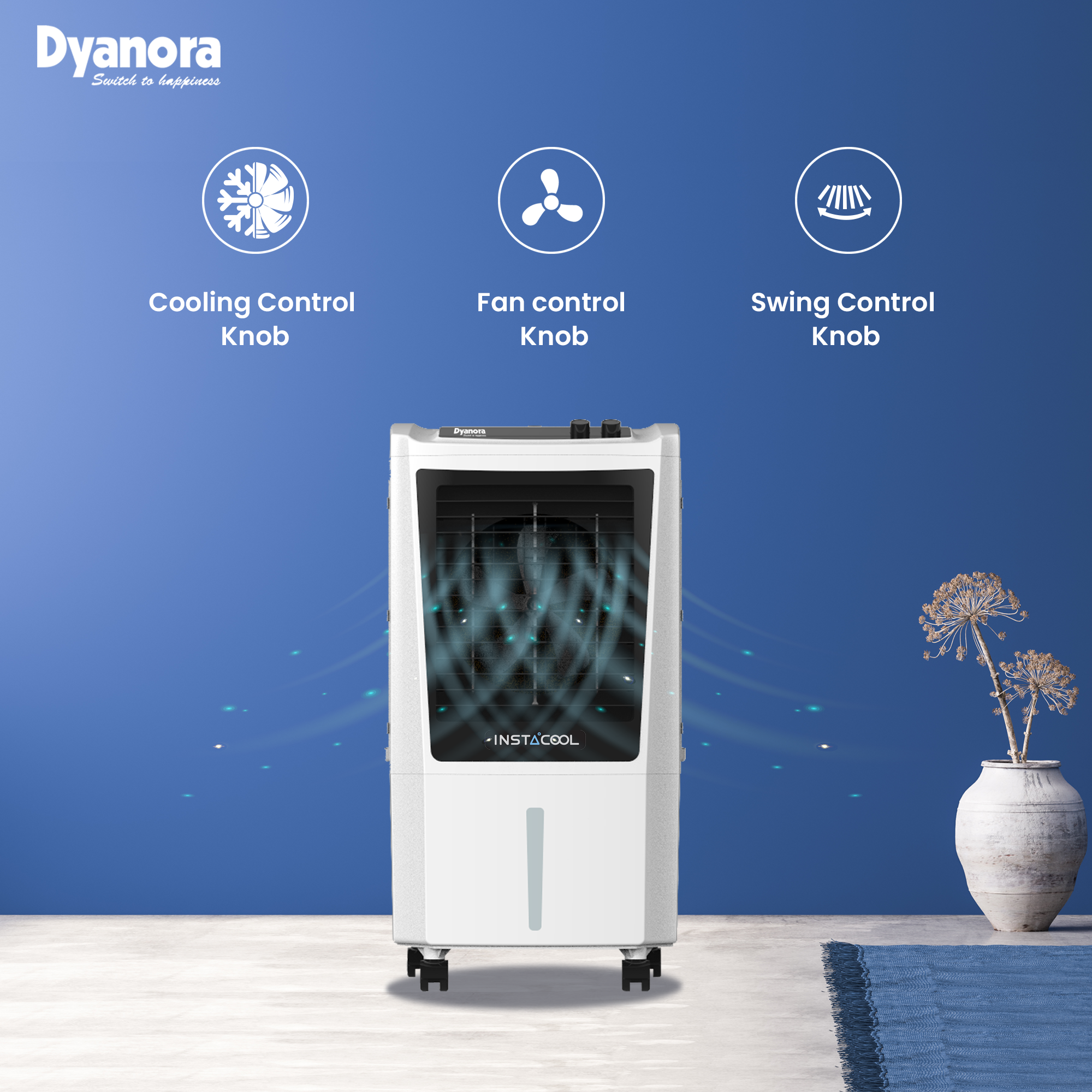 Dyanora 60 L Desert Air Cooler With Instacool Technology (Dy-cl60-01-bw) - Color: White & Black