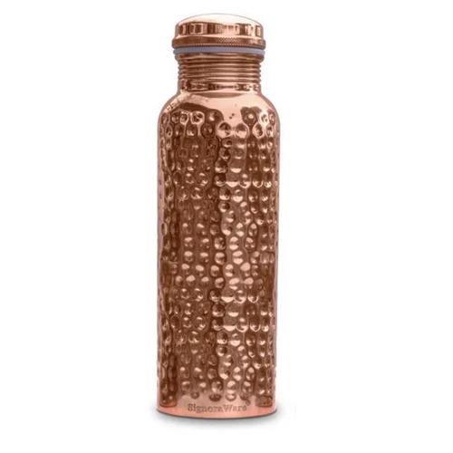 ब्राउन मोफना हैमरेड प्योर कॉपर वॉटर बॉटल