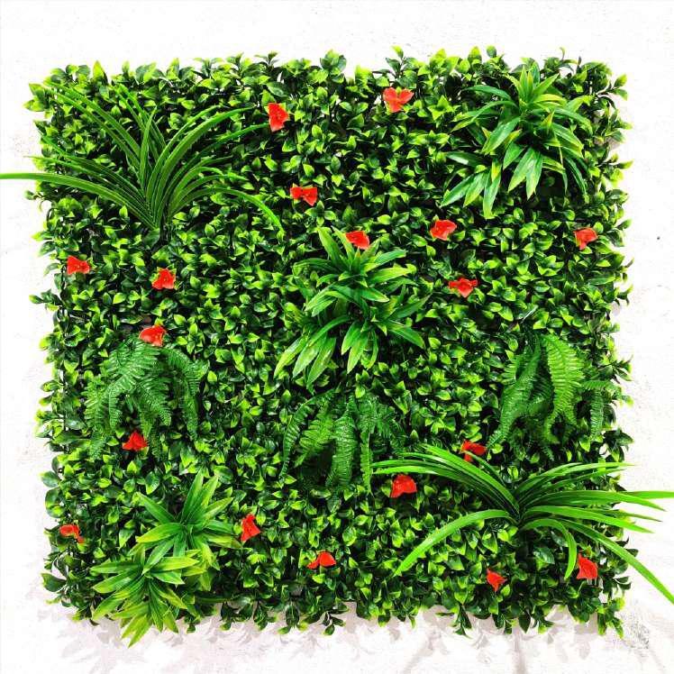 Artificial Vertical Garden - 20 Inch X 20 Inch | Plastic Material, Acid Resistant, Uv Resistant, Easy To Clean, Eco-friendly, Lightweight