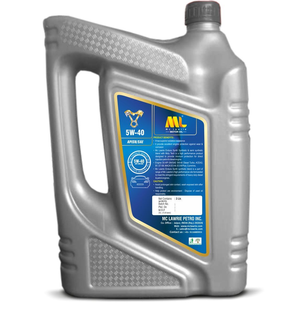 Diesel Engine Oil 3ltr - 5w40 Density, Red/golden Color | Cane Pack Type, Suitable For Car Engine Applications