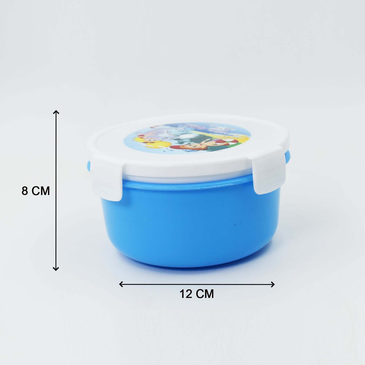 Round Shaped Lunch Box - Plastic, 15x15x9 Cm | Multi-color, Lightweight, Ideal For Hot Meals